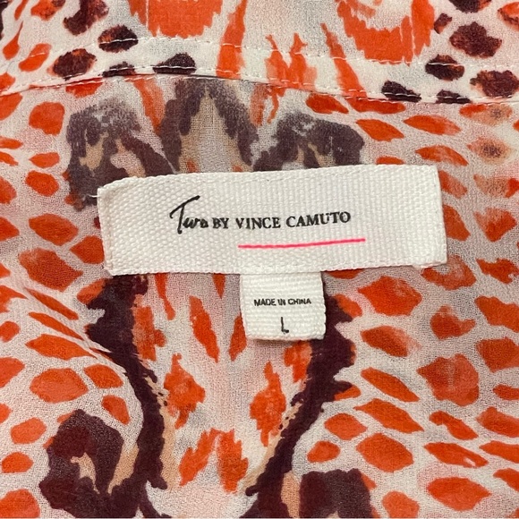 🆕Two by Vince Camuto Autumn Snakeskin Print Pull-Over blouse Sz L - Picture 7 of 7
